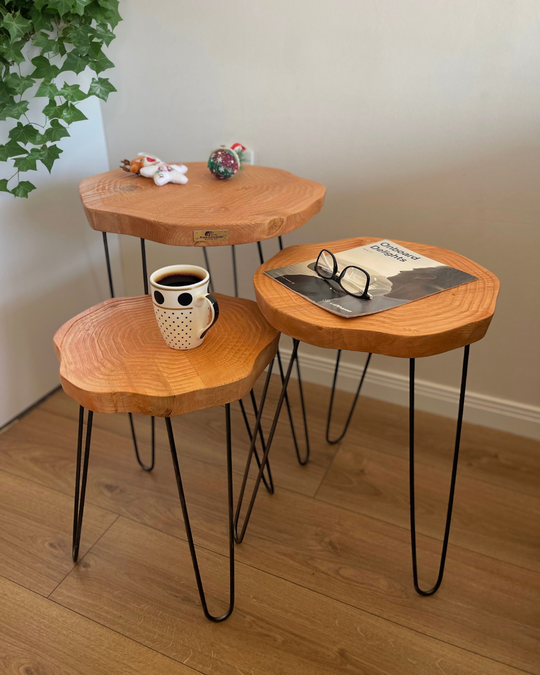Sehpa Orta Sehpa Bushop Sehpa Modelleri 3lü Set Boho Trio Serisi