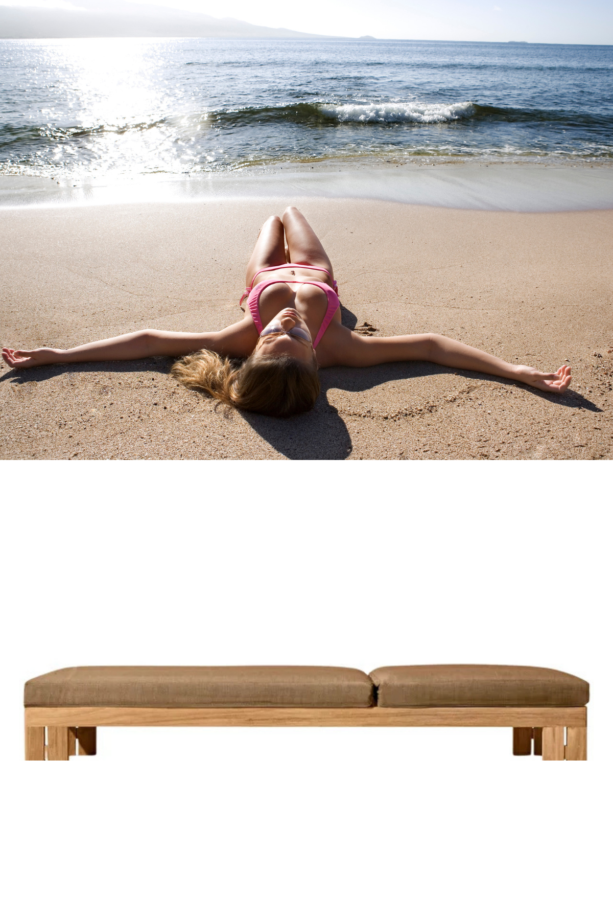 Ahşap şezlong Şezlong Plaj şezlong Minderli Şezlong Havuz Şezlong Marimo 9