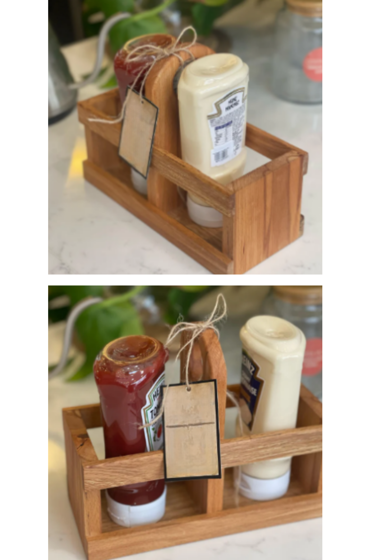 Ahşap Sosluk Standı 2 li ahşap stand mutfak düzenleyici  Ahşap baharatlık BuShop Gastro