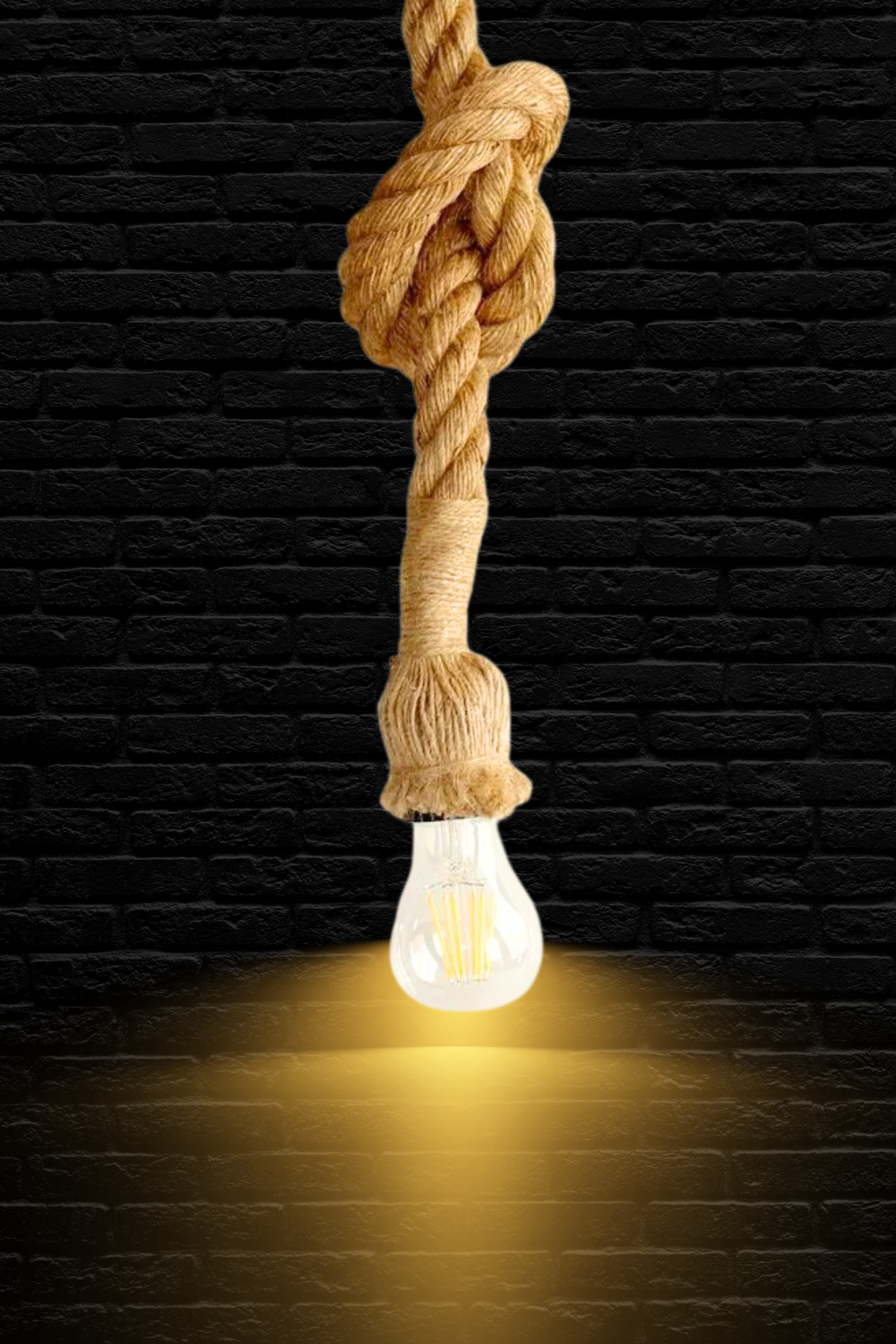 Antik Otantik Halat Sarkıt Ipli Tekli Avize 100cm