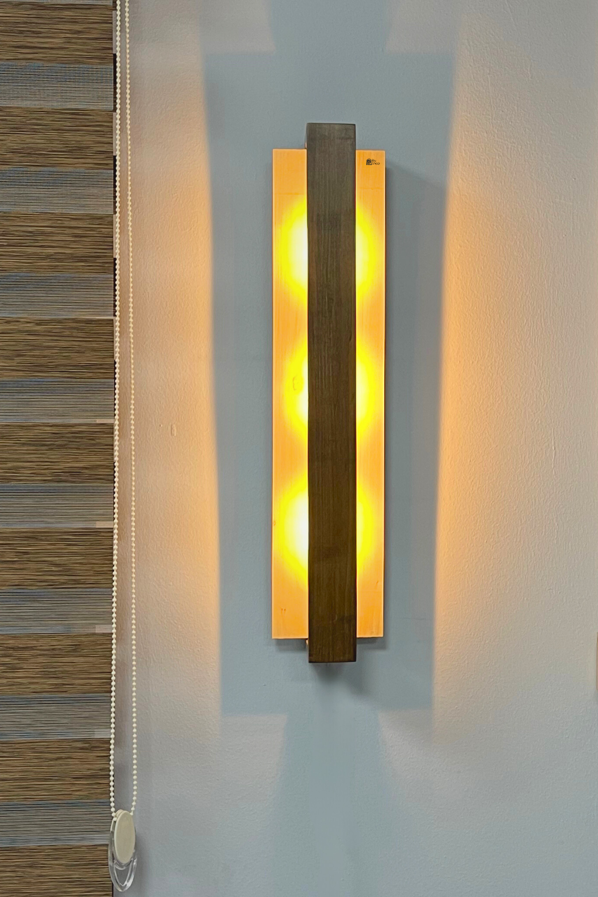 Ahşap aplik duvar lambası 63cm Dekoratif ışık yansıtma Çok amaçlı kullanım Zemin Duvar Yatay Dikey