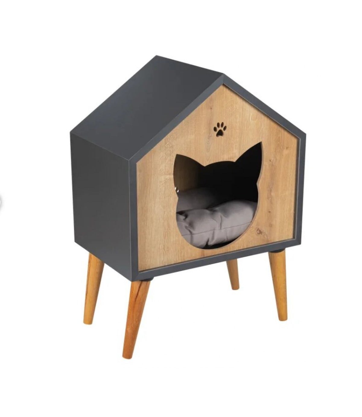 Ayaklı Kedi Evi Dekoratif ve rahat BuShop kedi köpek evi +Minder Hediyeli Yüksek kolay temizlik