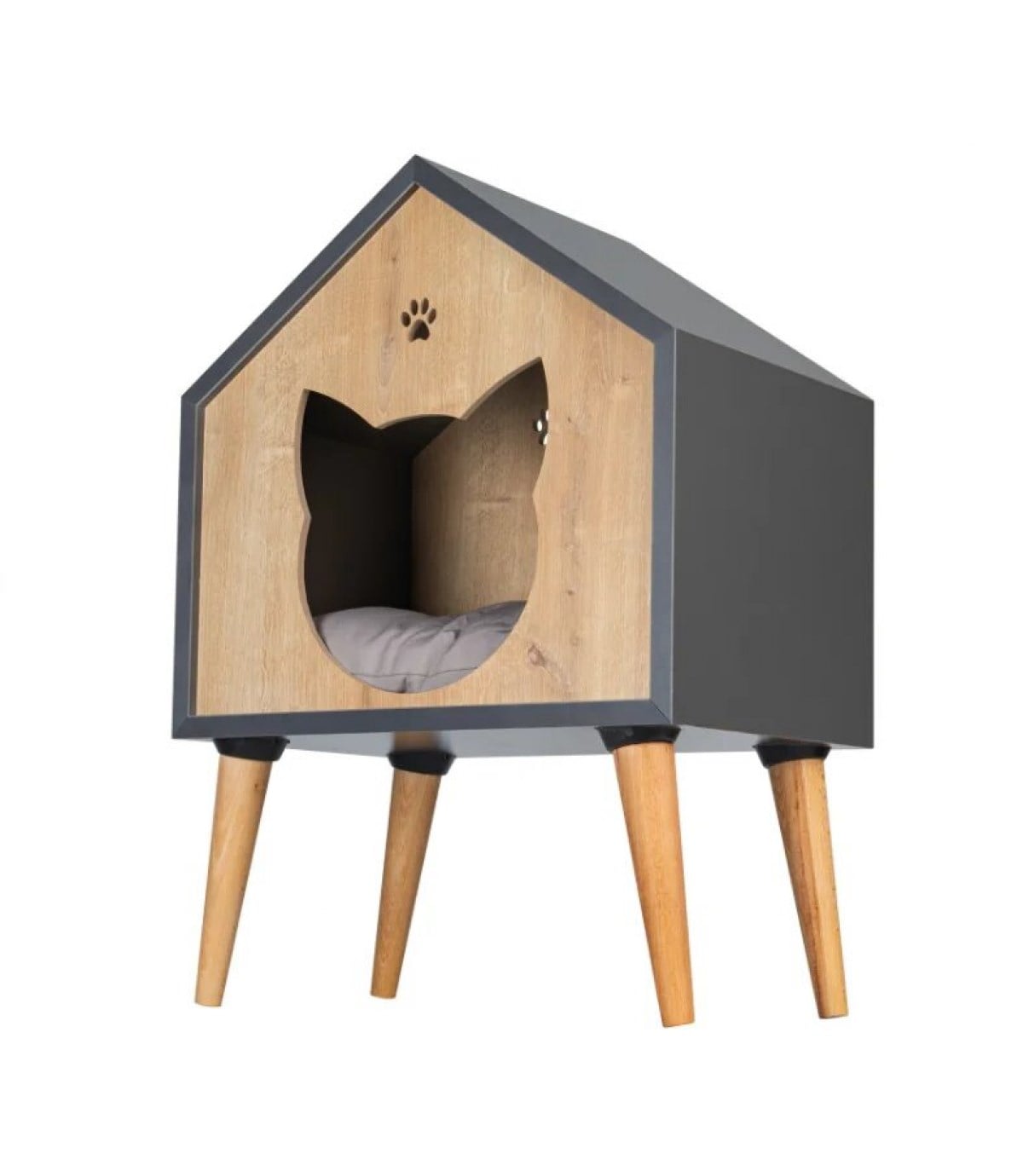 Ayaklı Kedi Evi Dekoratif ve rahat BuShop kedi köpek evi +Minder Hediyeli Yüksek kolay temizlik