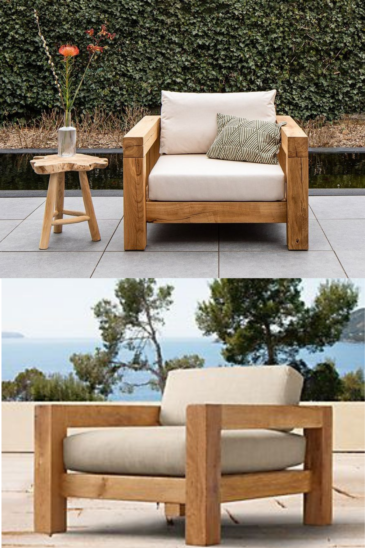 Bahçe mobilyası balkon mobilyası Ahşap Bahçe Takım Tekli Koltuk Lignora Serisi 