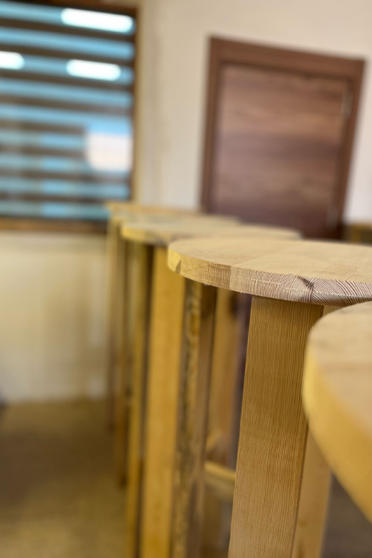 Bistro Masa Ahşap Yuvarlak Bar Masası
