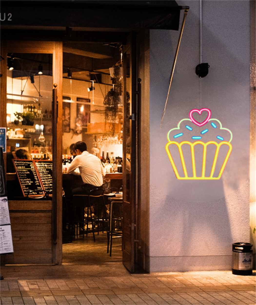 Cupcake Neon led tabela,  Kafe Pastane temalı duvar , Doğum günü, dekorasyon odası, Ev, Parti