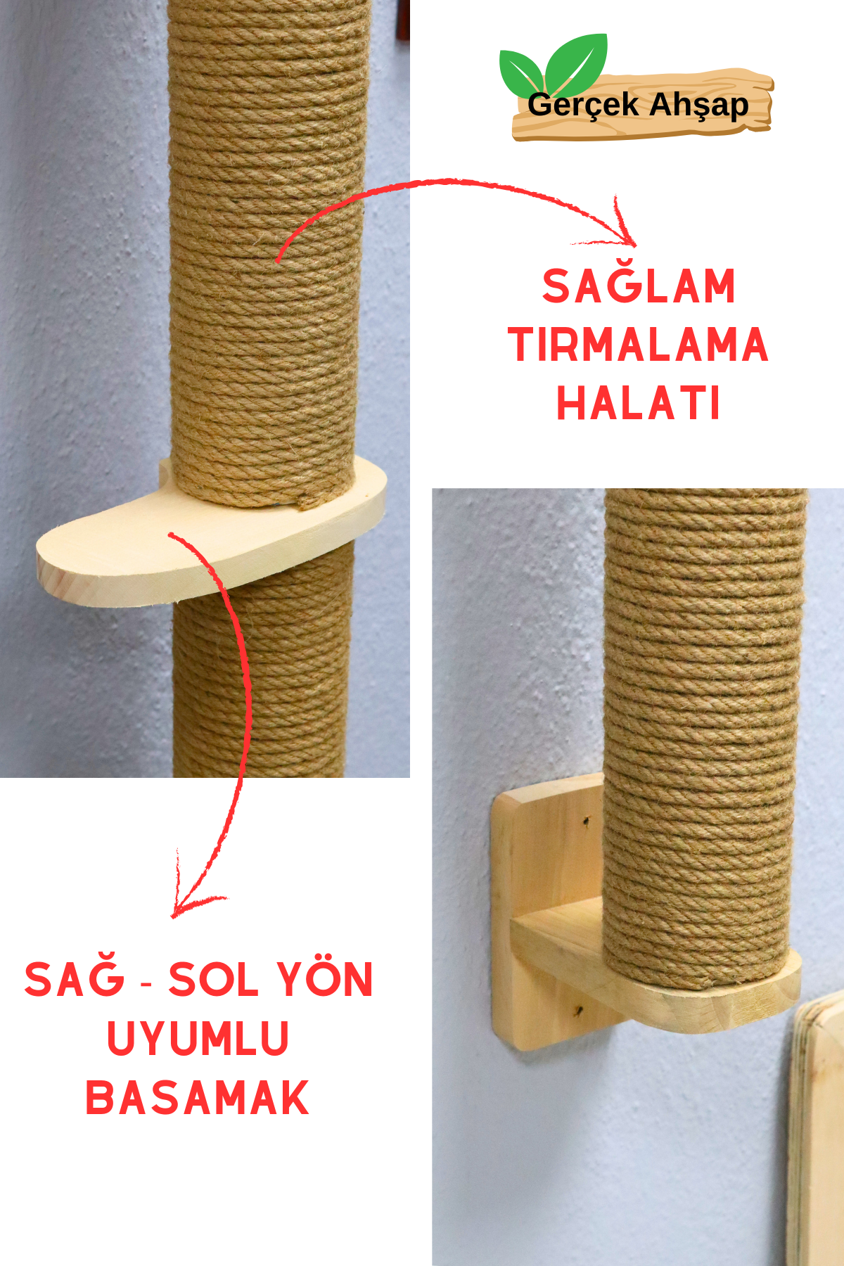 90 Cm Duvara Asılabilir Kedi Tırmalaması