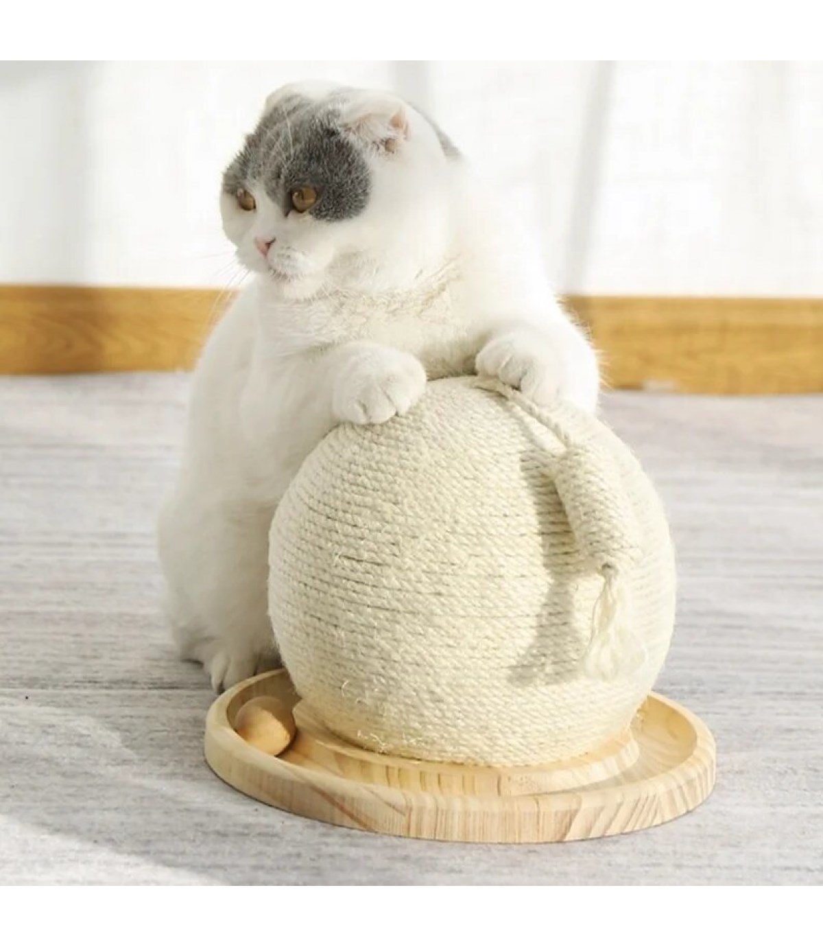 Evcil hayvan pati kaşıma oyuncağı BuShop Tırmanma ipinden hasır top