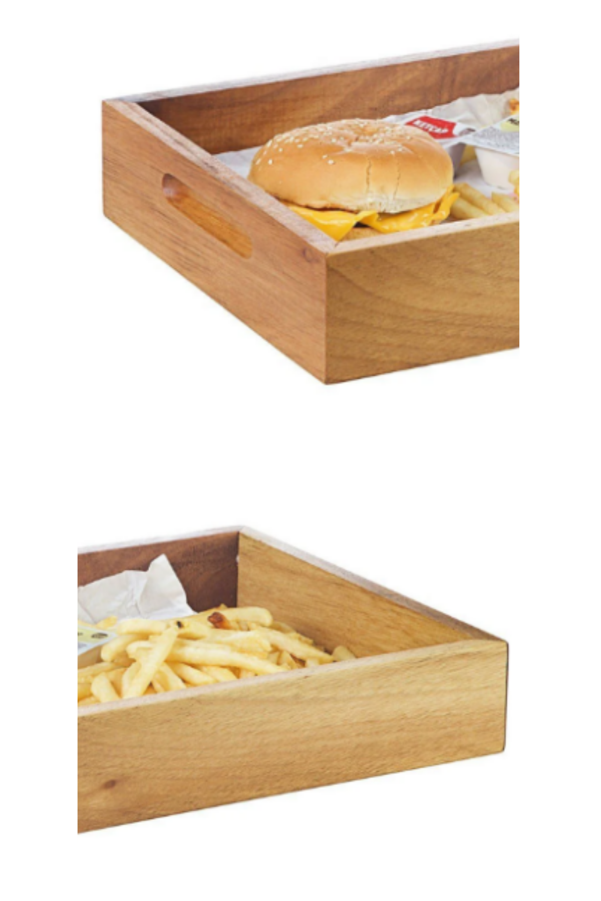 Hamburger Sunum Kasası ahşap hamburger sunumluk ahşap sunumluk