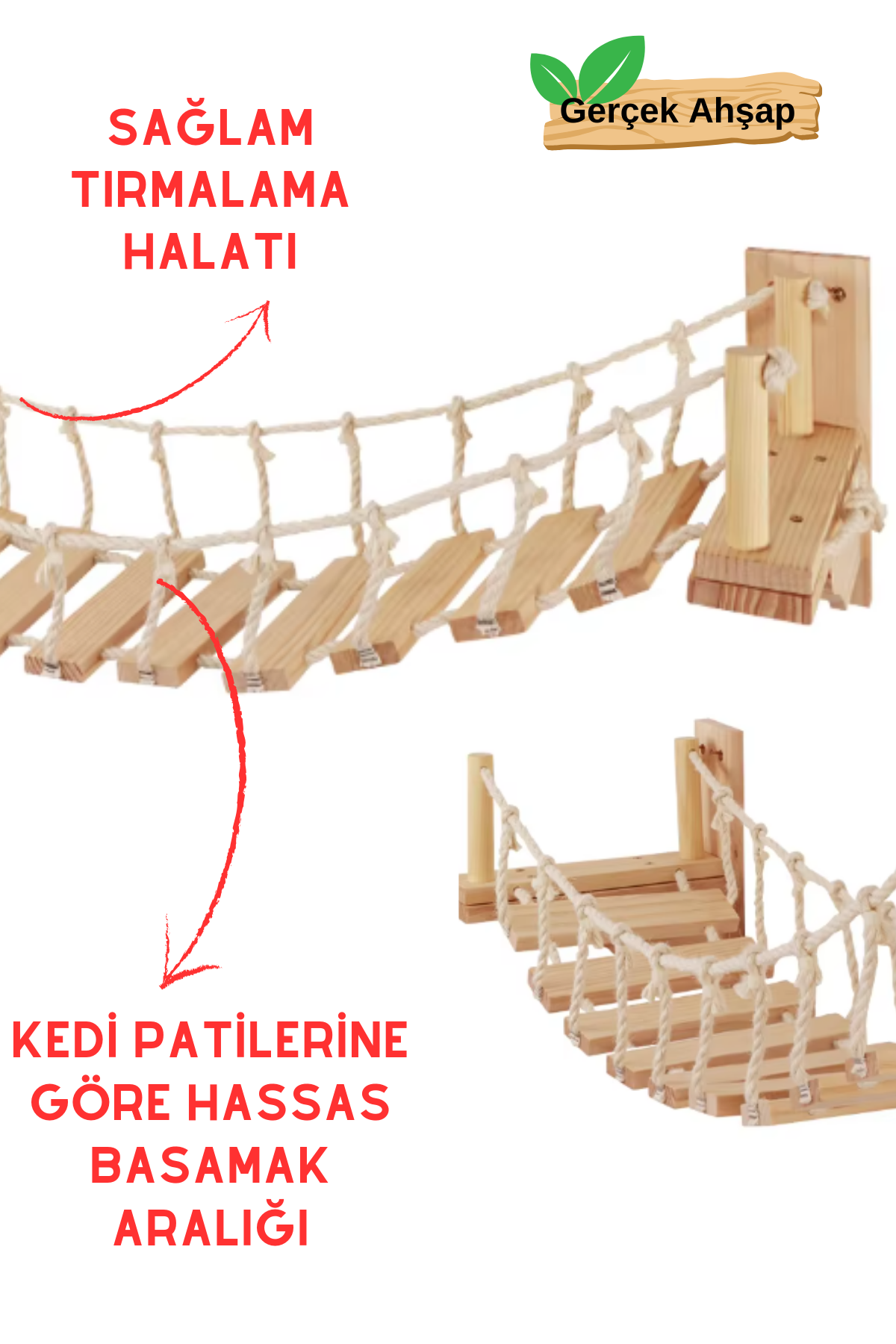 110cm Kedi Duvar Köprüsü, Kedi Yatağı Kedi Tırmalama Kedi Merdiveni BuShop Miyav Köprüsü