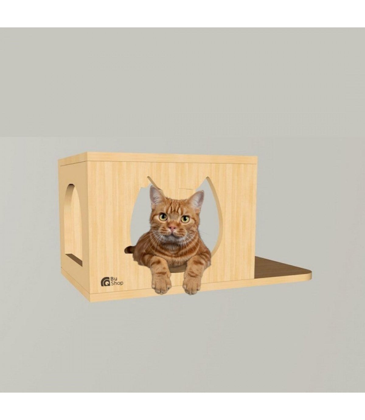 Kedi duvar rafı  Kedi atlama platrofmu  Lüx  Ahşap BuShop Doğal Tasarım Cuddles modeli 