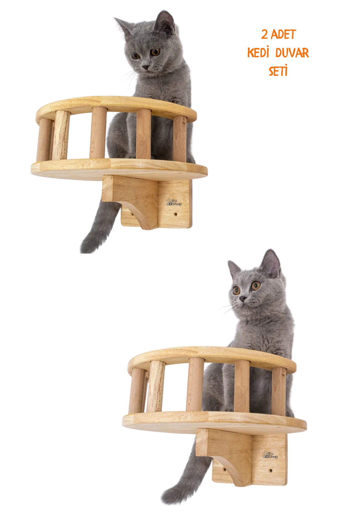 Kedi duvar yatağı Kedi duvar parkuru Kedi duvar rafı Kedi duvar oyun alanı Patiyol 2 parça Hadrian Series