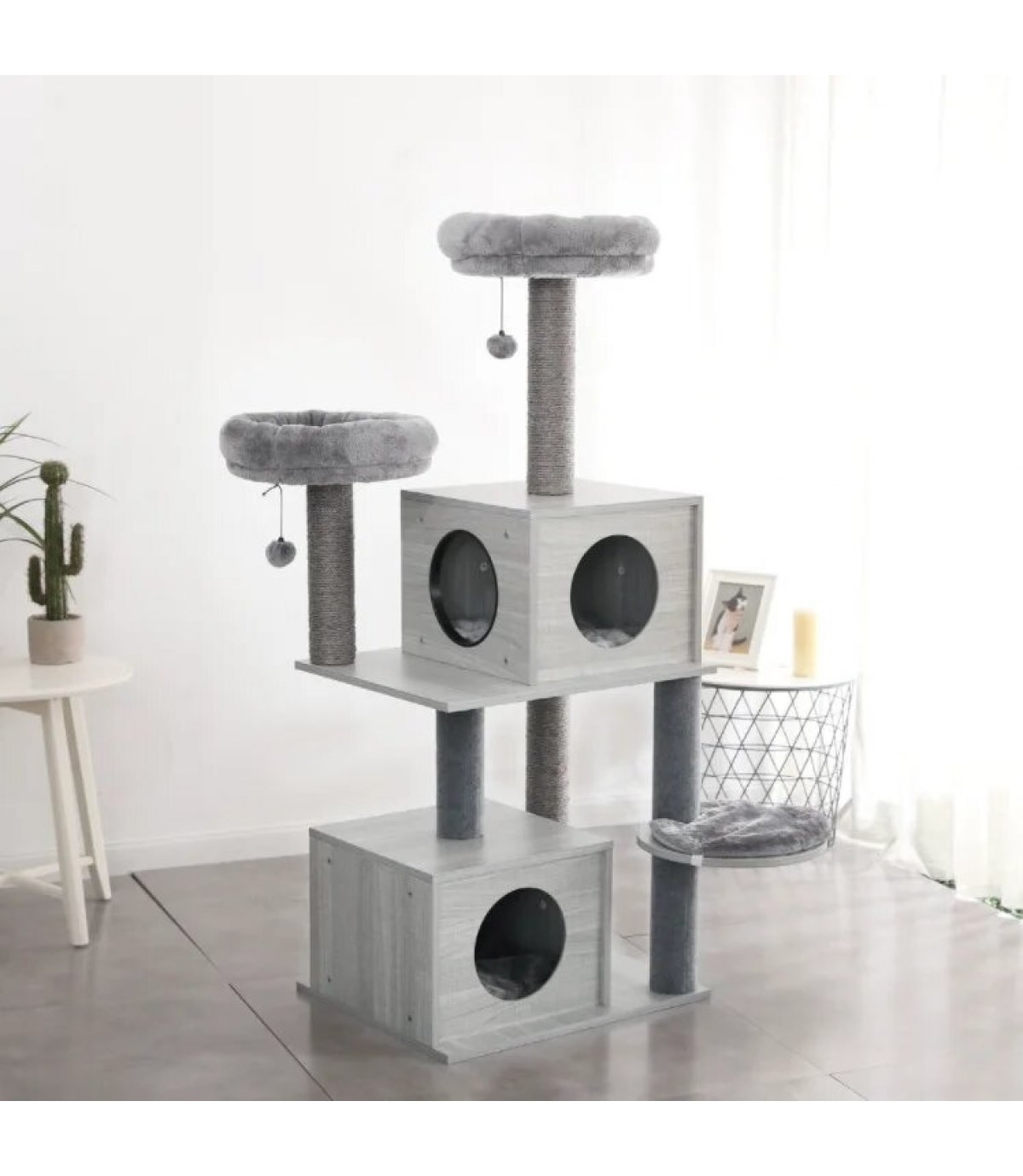Kedi evi kulesi kediler için özel bir yaşam alanı BuShop üç katlı kedi evi  Lüx kedi ağacı  Uzay