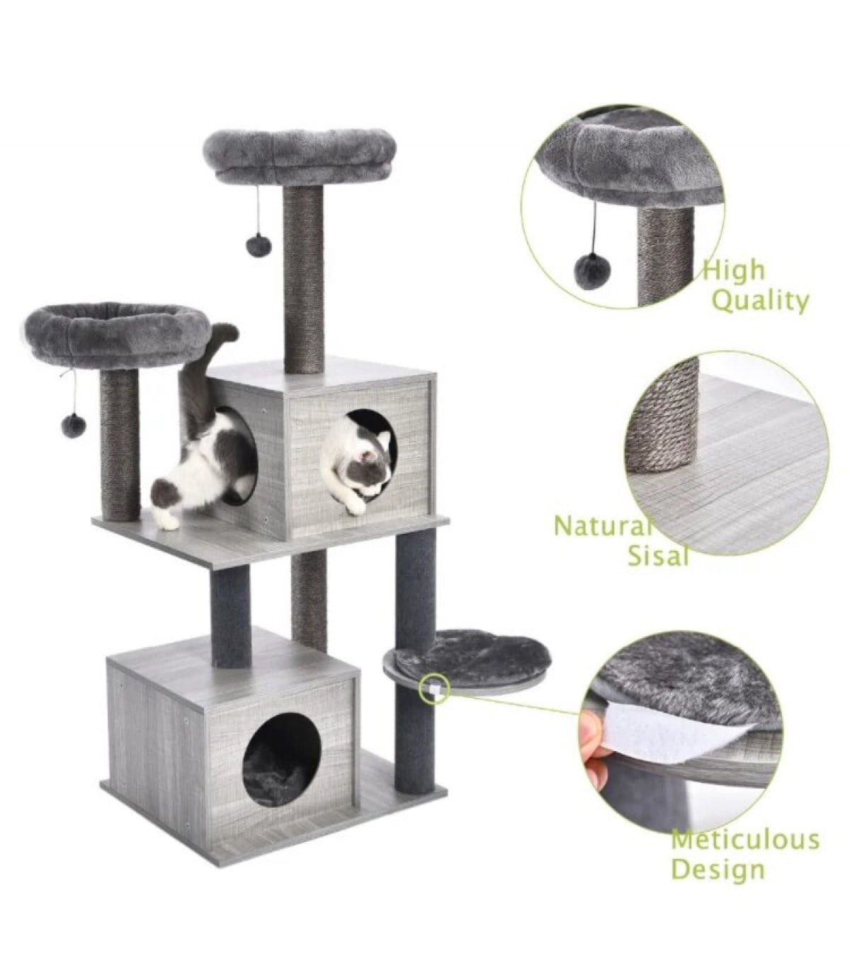 Kedi evi kulesi kediler için özel bir yaşam alanı BuShop üç katlı kedi evi  Lüx kedi ağacı  Uzay