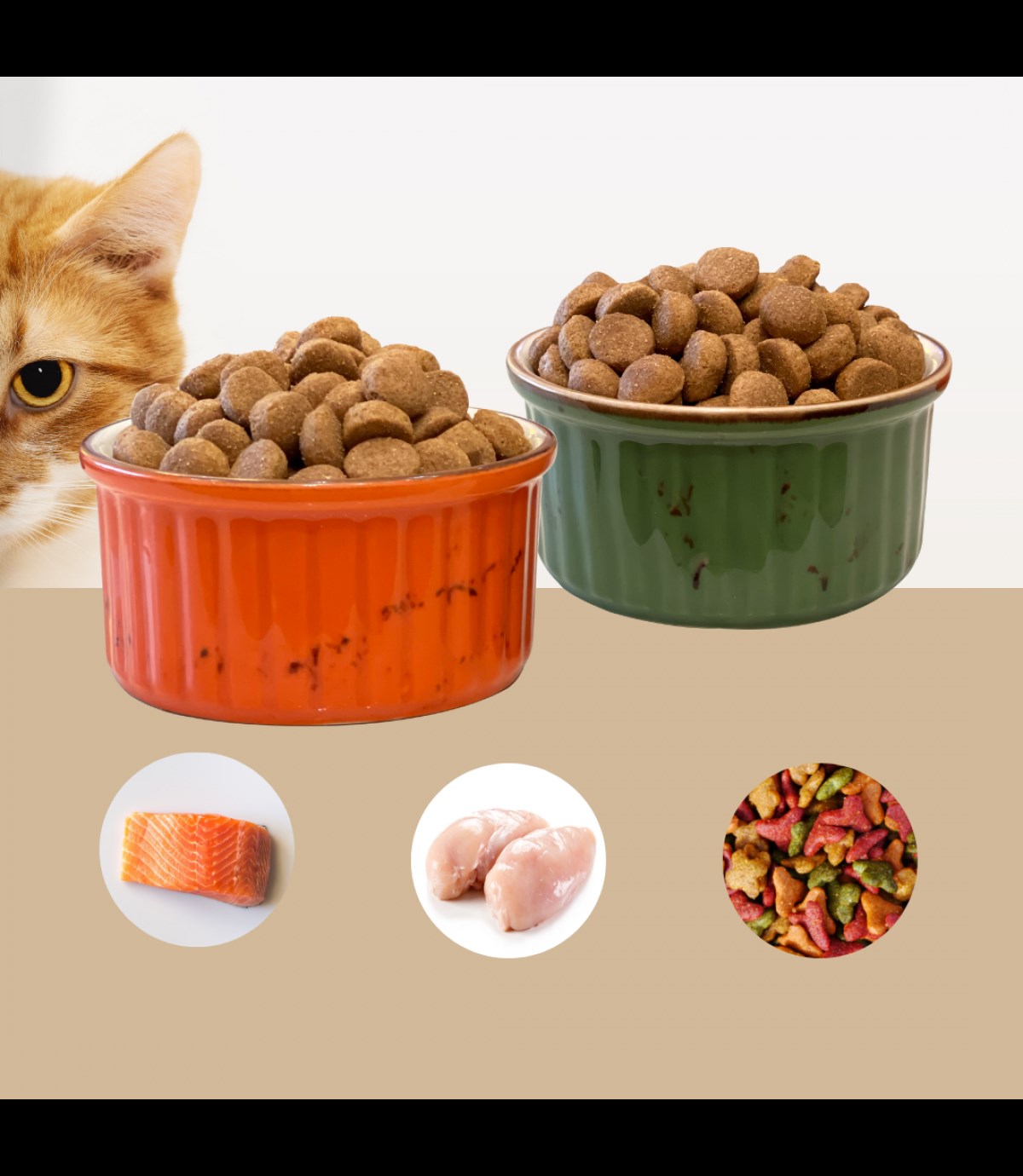 Kedi köpek mama kasesi - 2 parça 10cm  Porselen  Yüksek Kalite Ateş Böceği ve Bukalemun Serisi