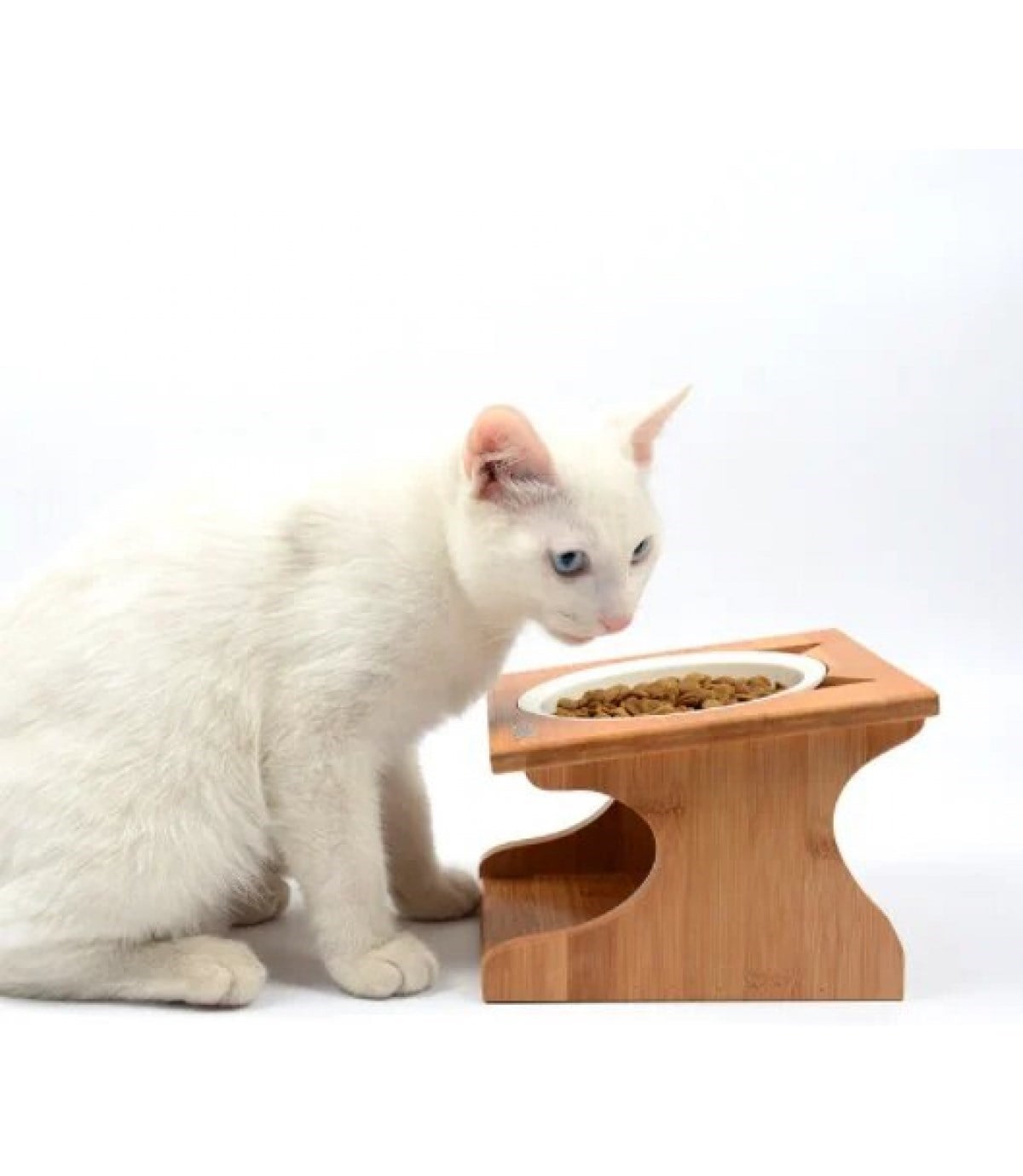 Kedi Köpek Mama Ve Su Kabı-Çelik İki Adet Kase Hediyeli-Kontrplak Ahşap-BuShop Katya