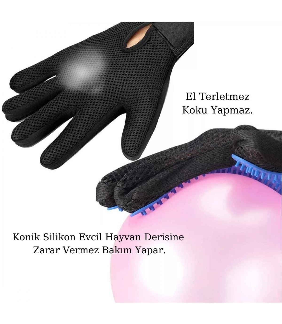 Kedi Köpek Tüy Toplayıcı ve Kaşıma-Tarama-masaj  Eldiveni İthal Pembe 