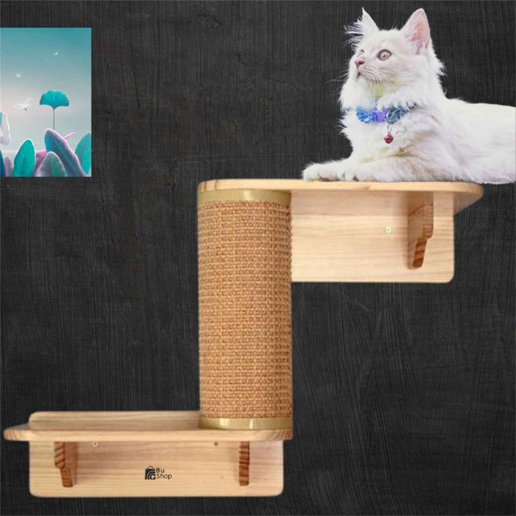 Kedi parkuru,Sağ Köşe tırmalama rafı, Kedi Köprüsü, Kedi Duvar Evi, Kedi Duvar Rafı, Muhteşem 10 parça kedi parkuru , Bushop Corner Serisi