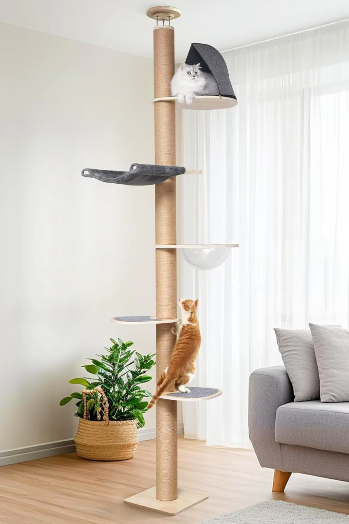 Kedi Kulesi ve Kedi Tırmalama Ağacı Bushop Kedi Tırmalama Direği Planet Serisi