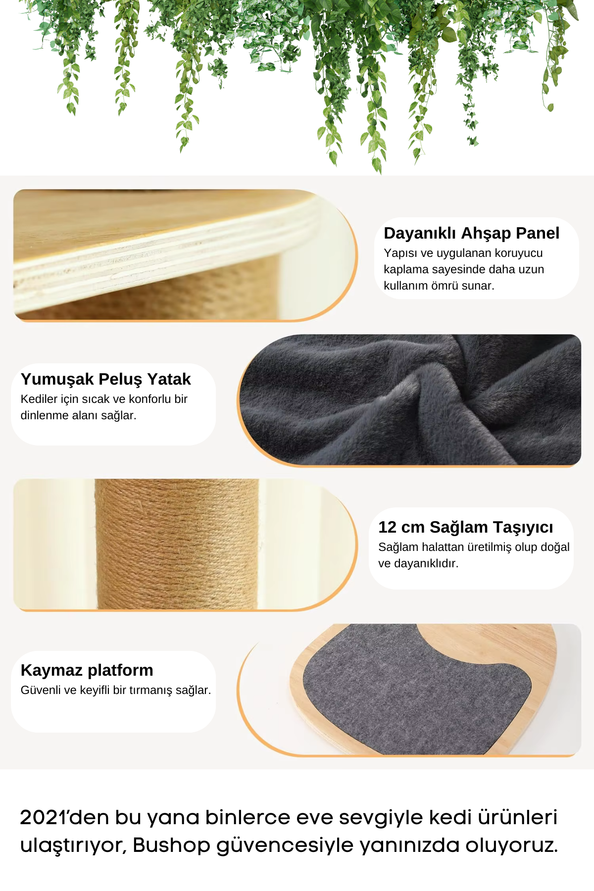 Kedi Kulesi ve Kedi Tırmalama Ağacı Bushop Kedi Tırmalama Direği Planet Serisi