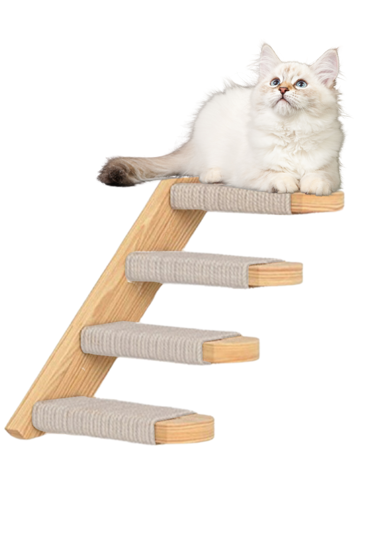 Kedi merdiveni Ahşap kedi tırmalaması Doğal Kedi Tırmanma ve Tırmalama Merdiveni Lilyum Sol Yön