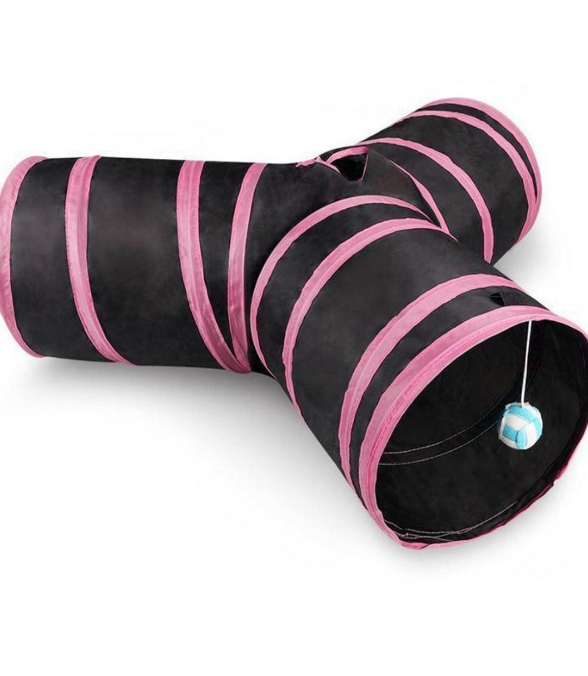 Kedi Oyun Tüneli 3lü  Katlanabilir BuShop Pembe