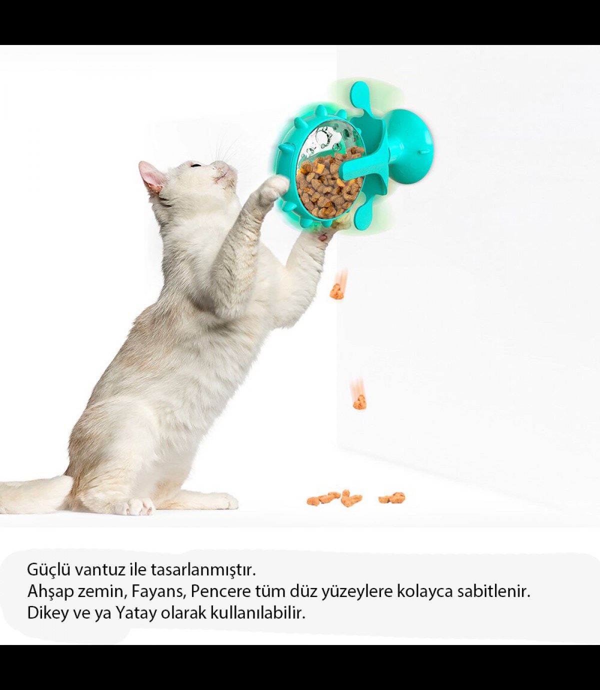 Kedi Oyuncağı Vakum ile Zemine Sabitlenir.BuShop Dönme Dolap Döndükçe Zil Sesi ÇIkarır. Mama Dağıtır. 