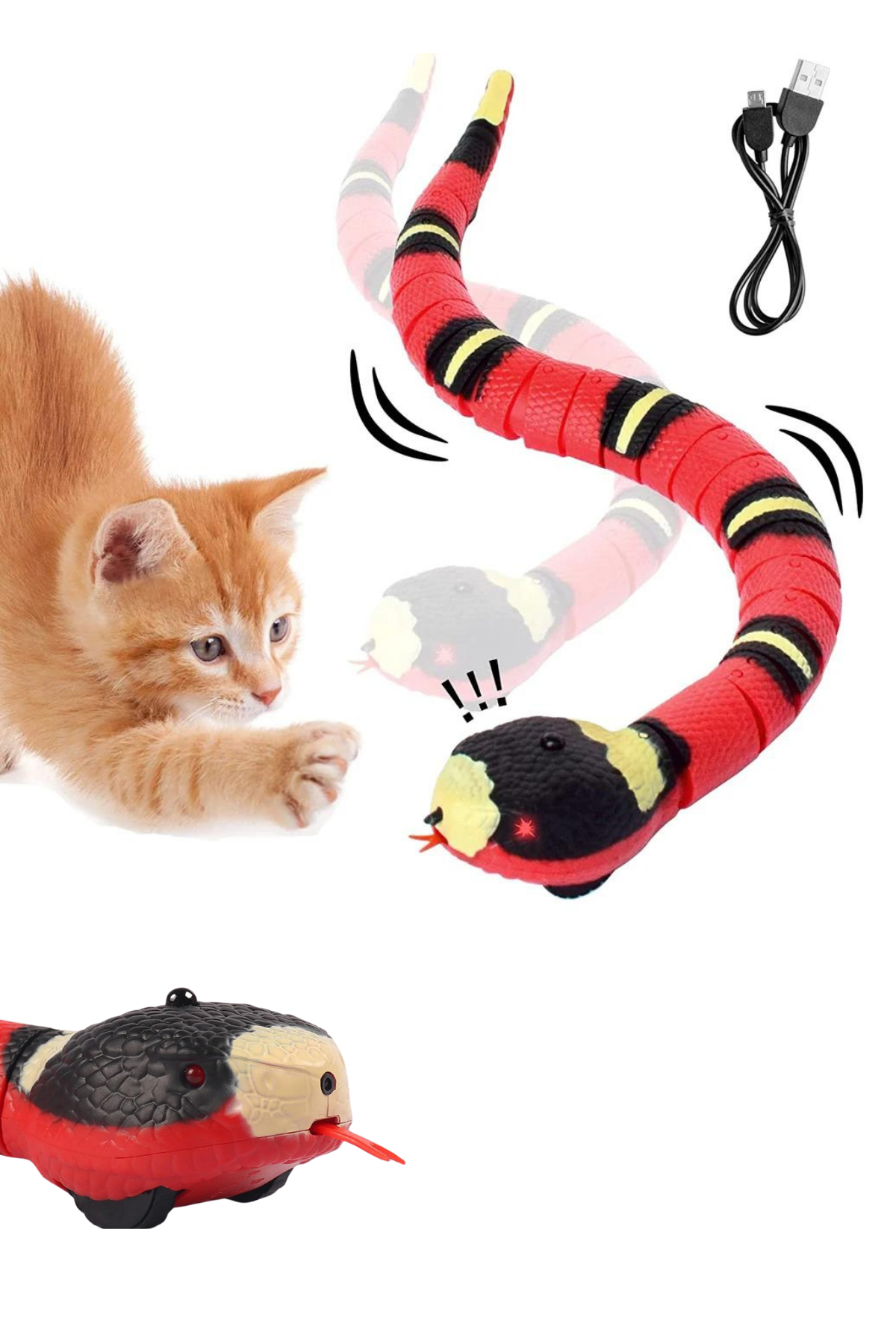 Kedi oyuncak Sensörle Çalışan Şarjlı Ve Hareketli Yılan
