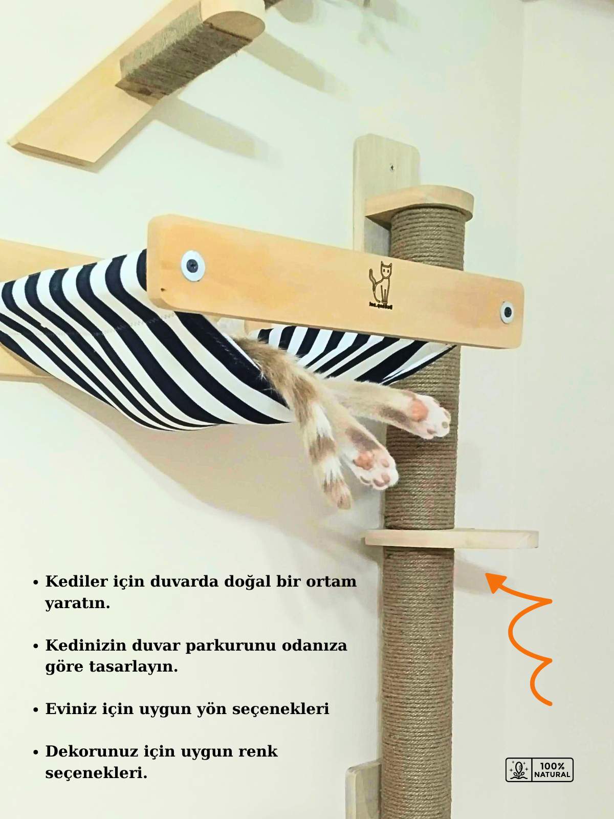Kedi duvar parkuru Kedi Tırmalama Kedi Parkuru Kedi Evi 12 Parça Patiyol Premium