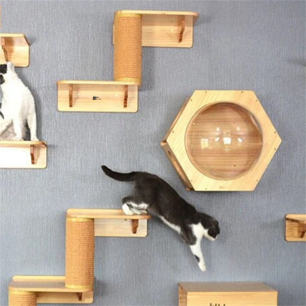 Kedi Ev için Tırmanma Ağacı BuShop Duvara Monte Pet Mobilya Tırmanma Sol Merdiveni Enerji Atma Ve Oyun 
