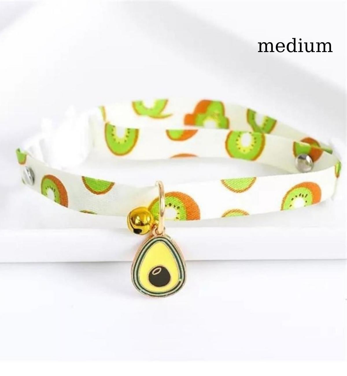 Kedi ve Köpek Boyun Tasması Avocado  Desenli M Bushop 
