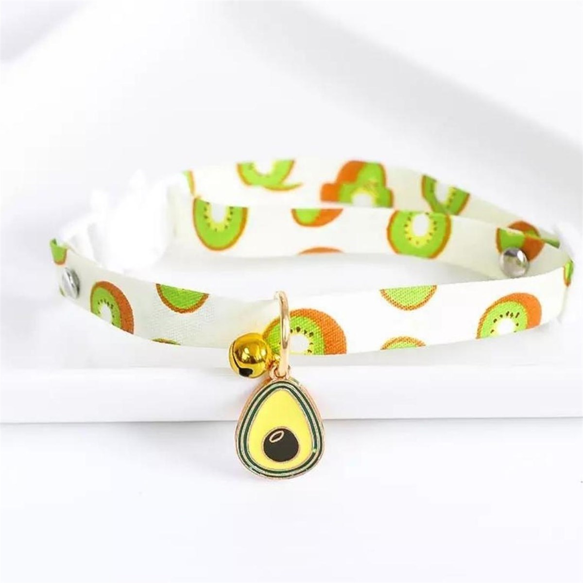 Kedi ve Köpek Boyun Tasması Avocado  Desenli M Bushop 