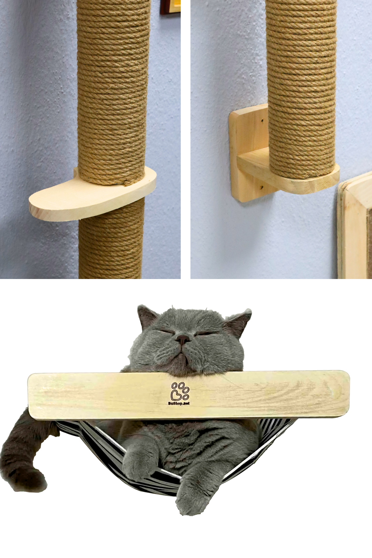 Kedi yatağı Kedi evi Kedi tırmalama Kedi Oyun Seti Bushop Duvara Monte Kedi Hamağı Takımı