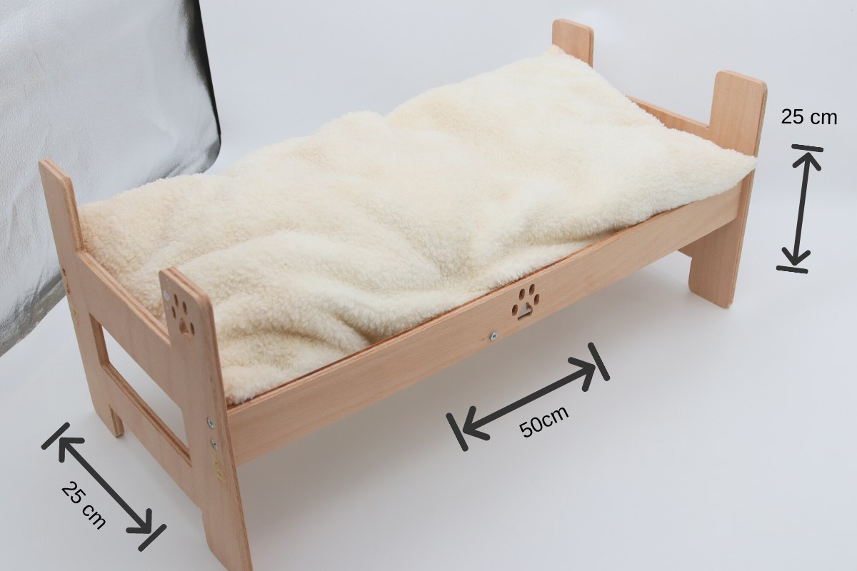 Kedi Yatağı ve Minder Seti Bushop Kontrplak Ahşap