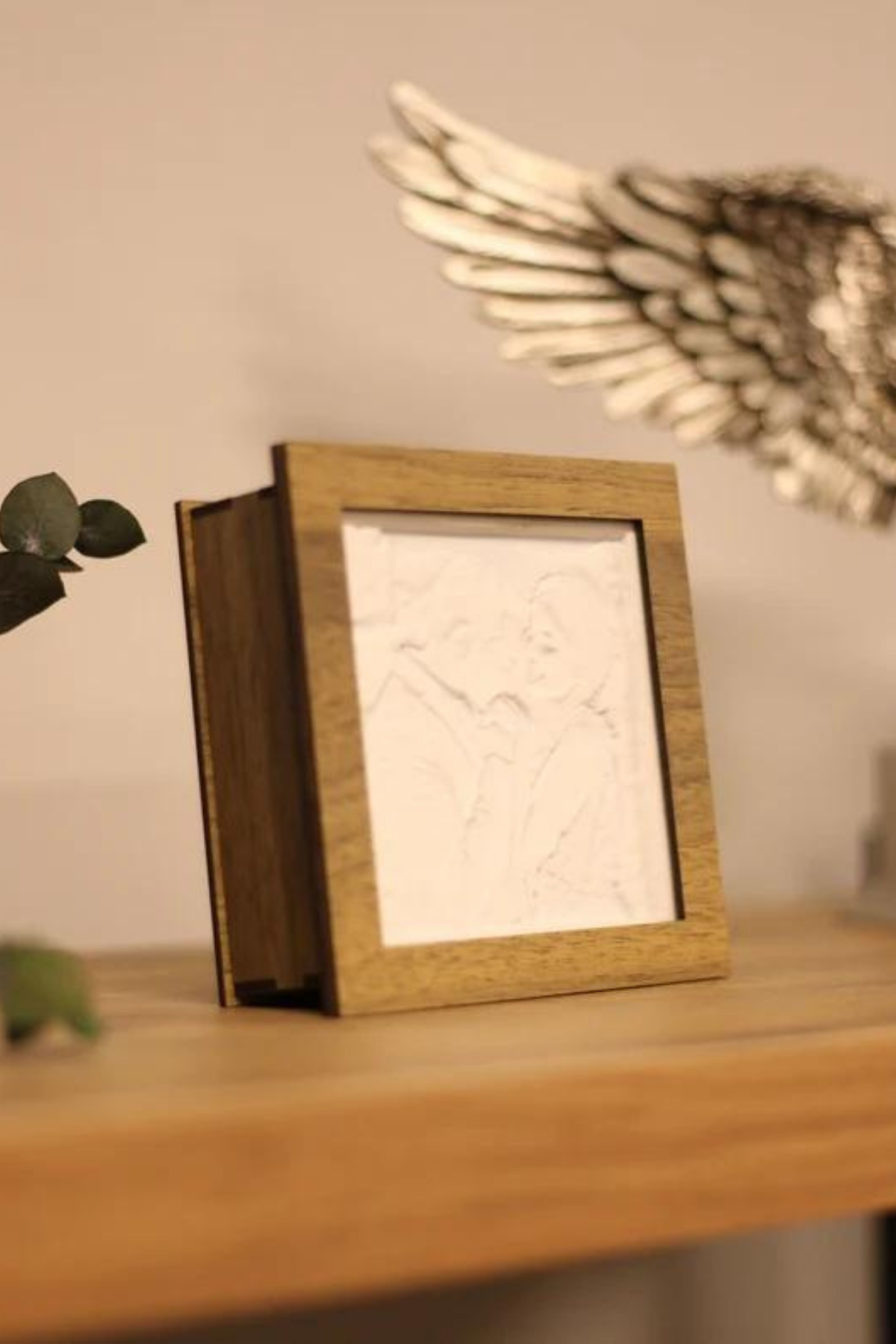 Kişiye Özel Fotoğraflı Lithophane Lithofan LED li Gece Ahşap Lambası 3D Masa lambası