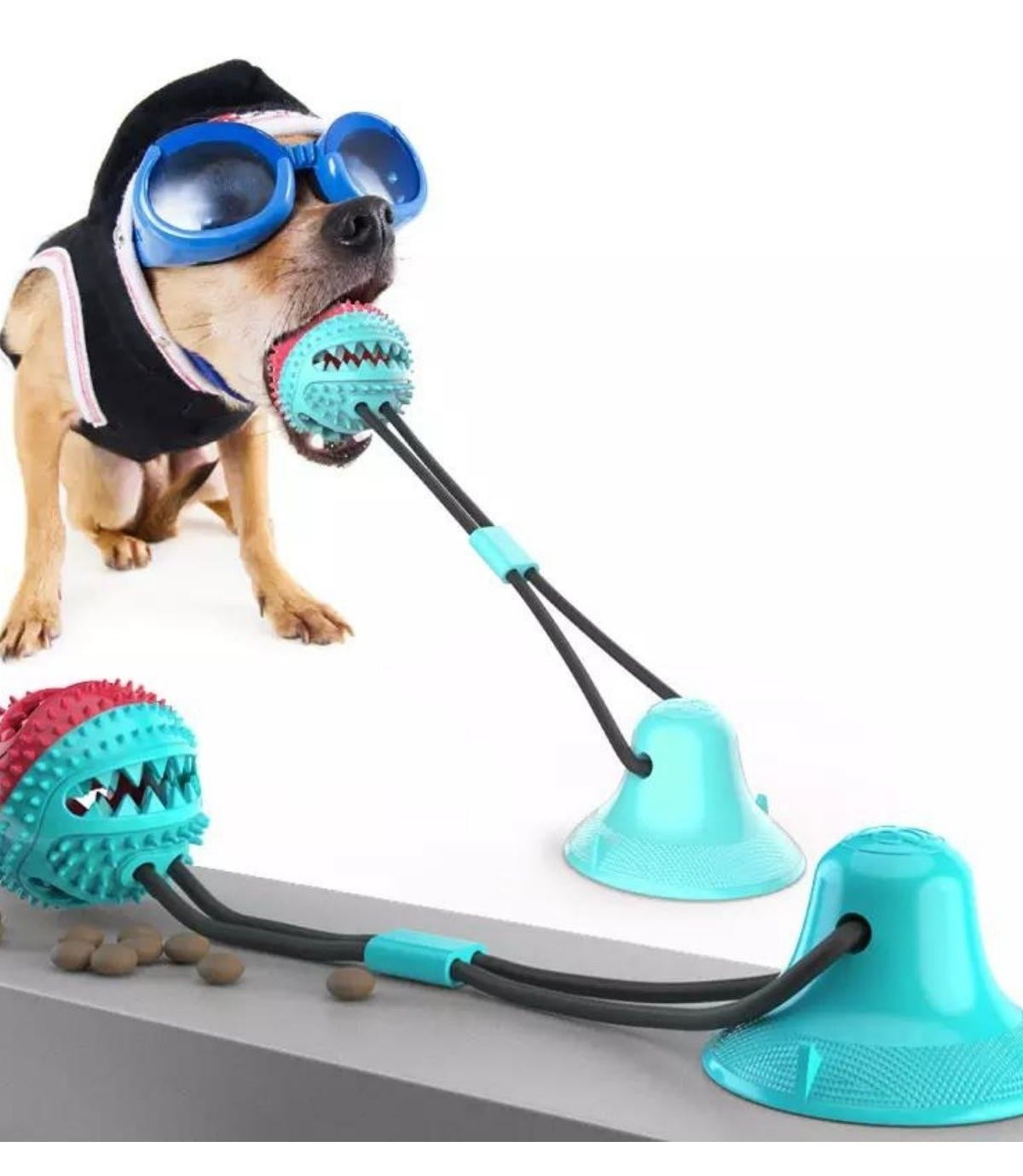 Köpekler için eğitici interaktif oyuncak- Güçlü vantuz ile yere sabitlenir-Eğitir-Ödül maması verir