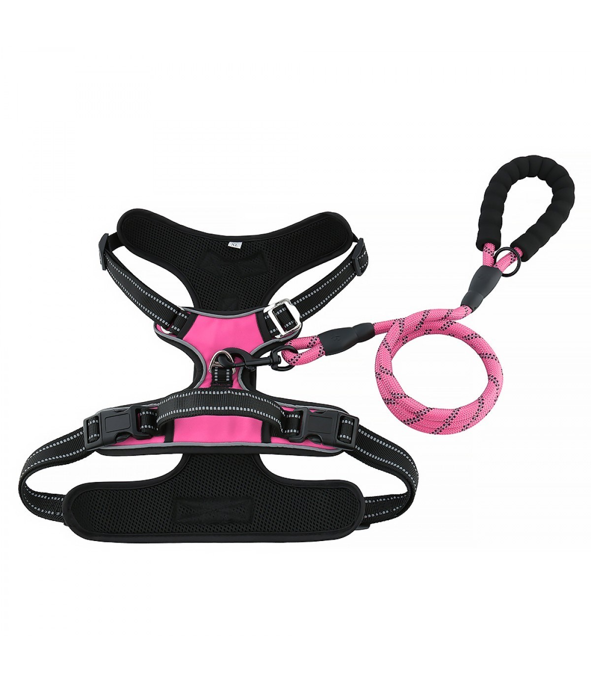 Köpek Göğüs Tasması Gezdirme Seti 2 Li Pembe M-110cm-BuShop