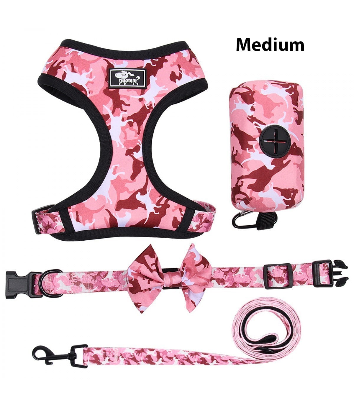 Köpek Göğüs tasması Koşu Takımı Dörtlü set BuShop M Pembe