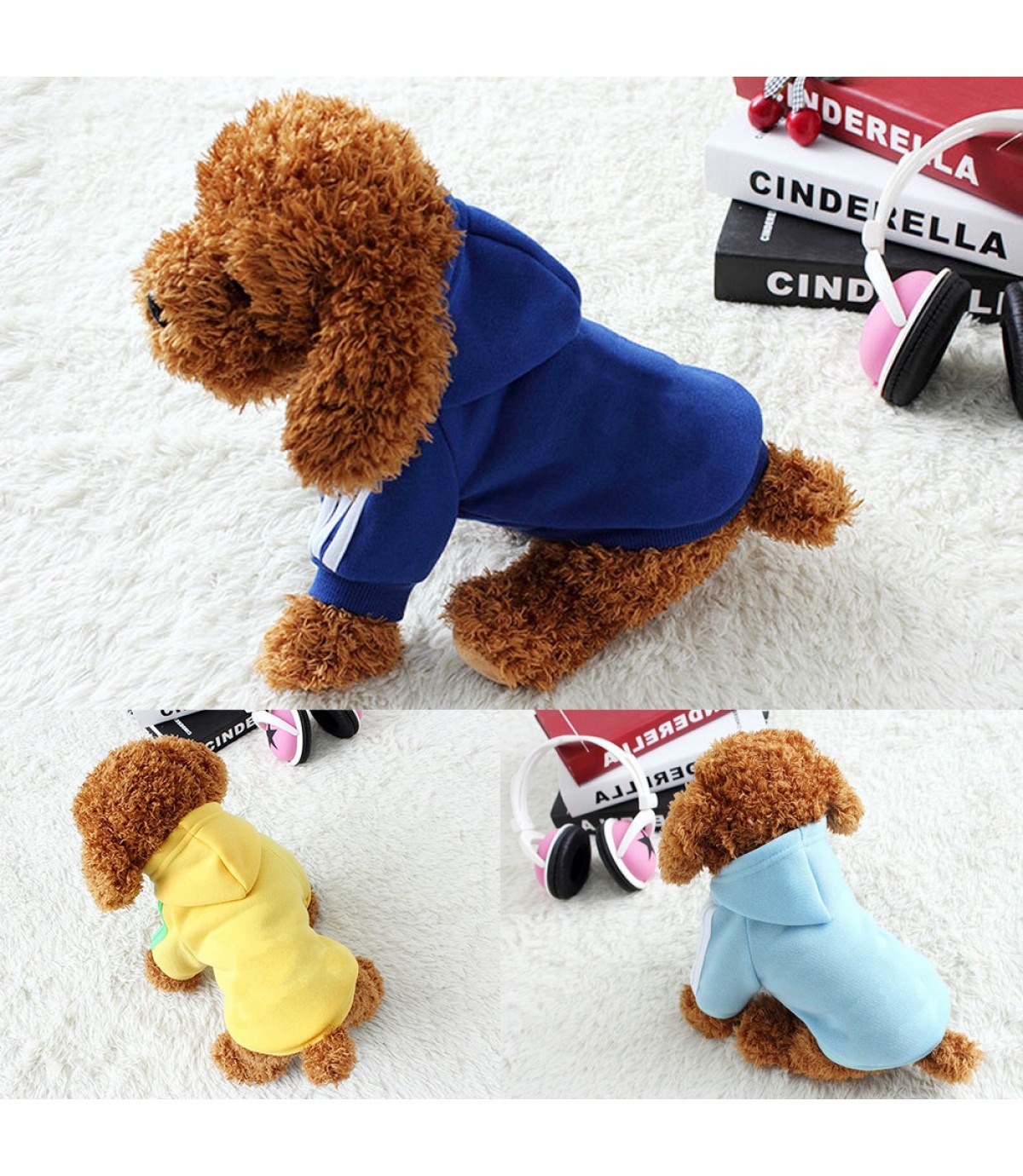 Köpek kıyafeti Kapüşonlu sweatshirt & Polarlı Kumaş Sarı Medium
