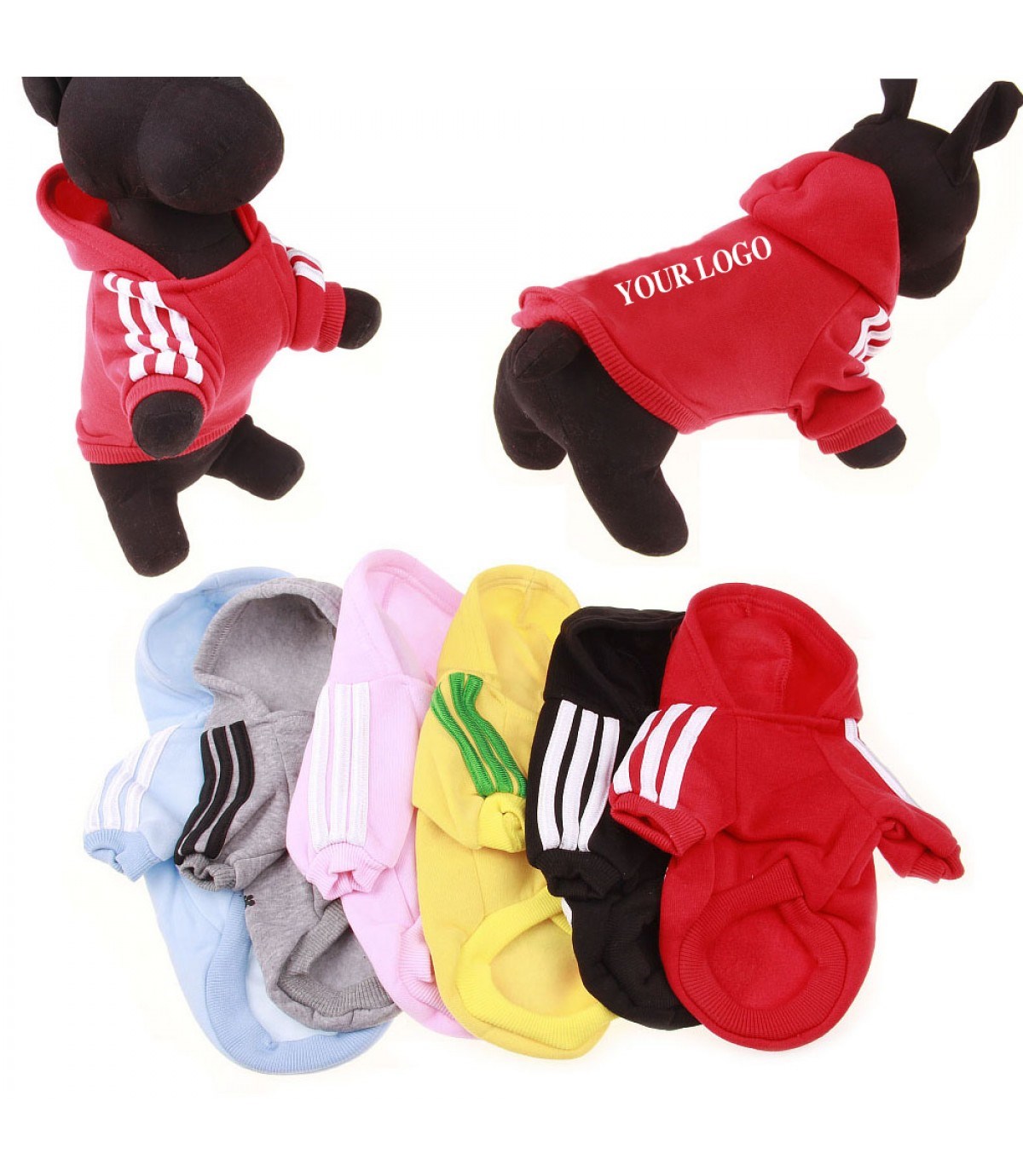 Köpek kıyafeti Kapüşonlu sweatshirt & Polarlı Kumaş Sarı Medium