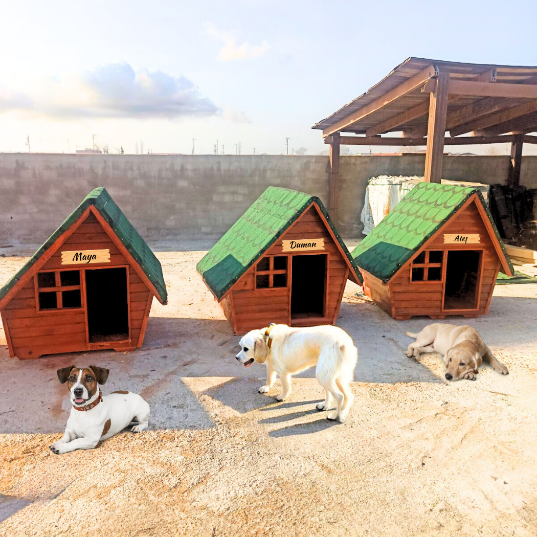 Köpek Kulübesi ve evi lüx ahşap ısı yalıtımlı su geçirmez,Doğal Ahşap