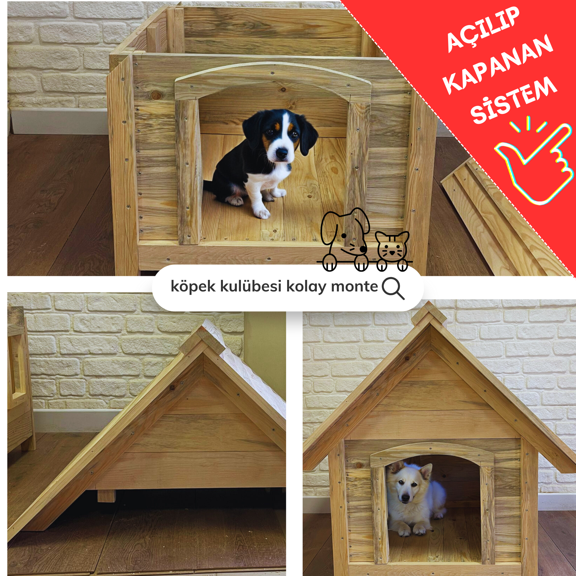 Köpek Kulübesi ve evi pro ahşap ısı yalıtımlı su geçirmez
