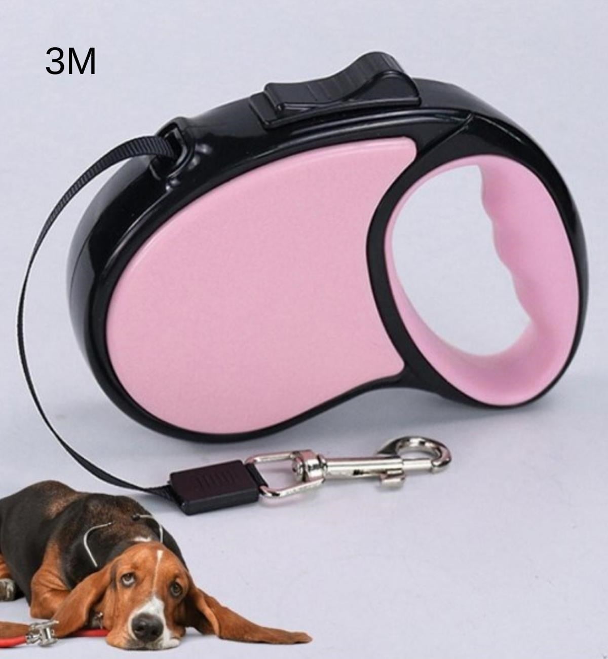 Köpek Tasması Otomatik Geri Çekilebilir  BuShop 3m Pembe