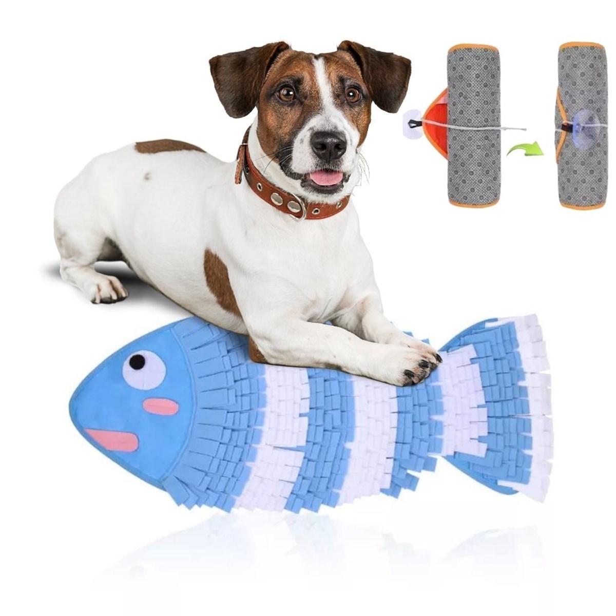 Köpek ve Kedi Oyuncağı Eğitim ve Enerji Oyuncağı BuShop Diş Kaşıma Önleyici Balık Mavi Modeli