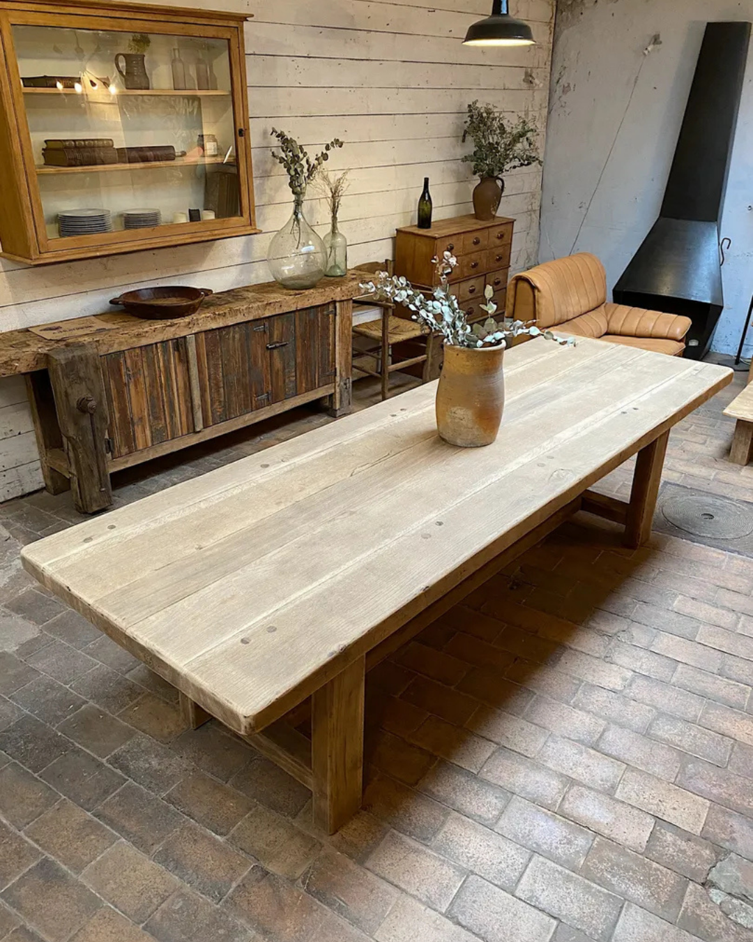 Masif Ahşap Yemek Masası Kütük Yemek Masası 6 Kişilik Natura Elegance