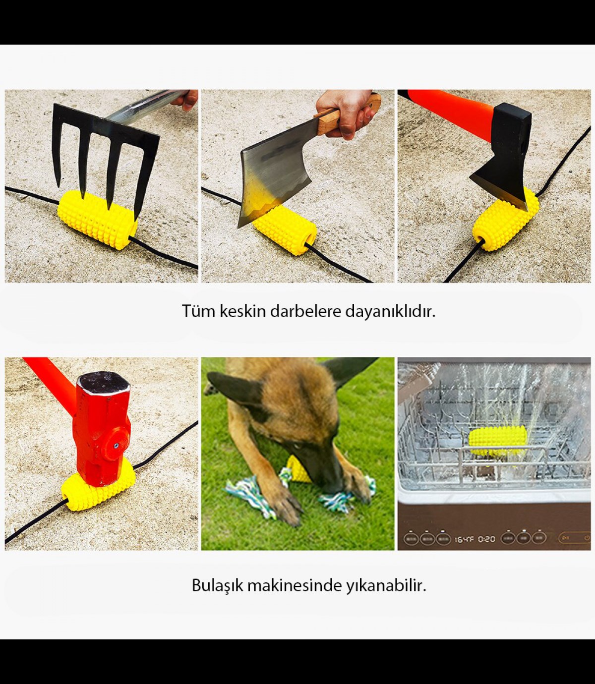 Mısır Dayanıklı köpek diş fırçalama ve temizleme oyuncağı  İp hediyeli BuShop Ödül maması verir