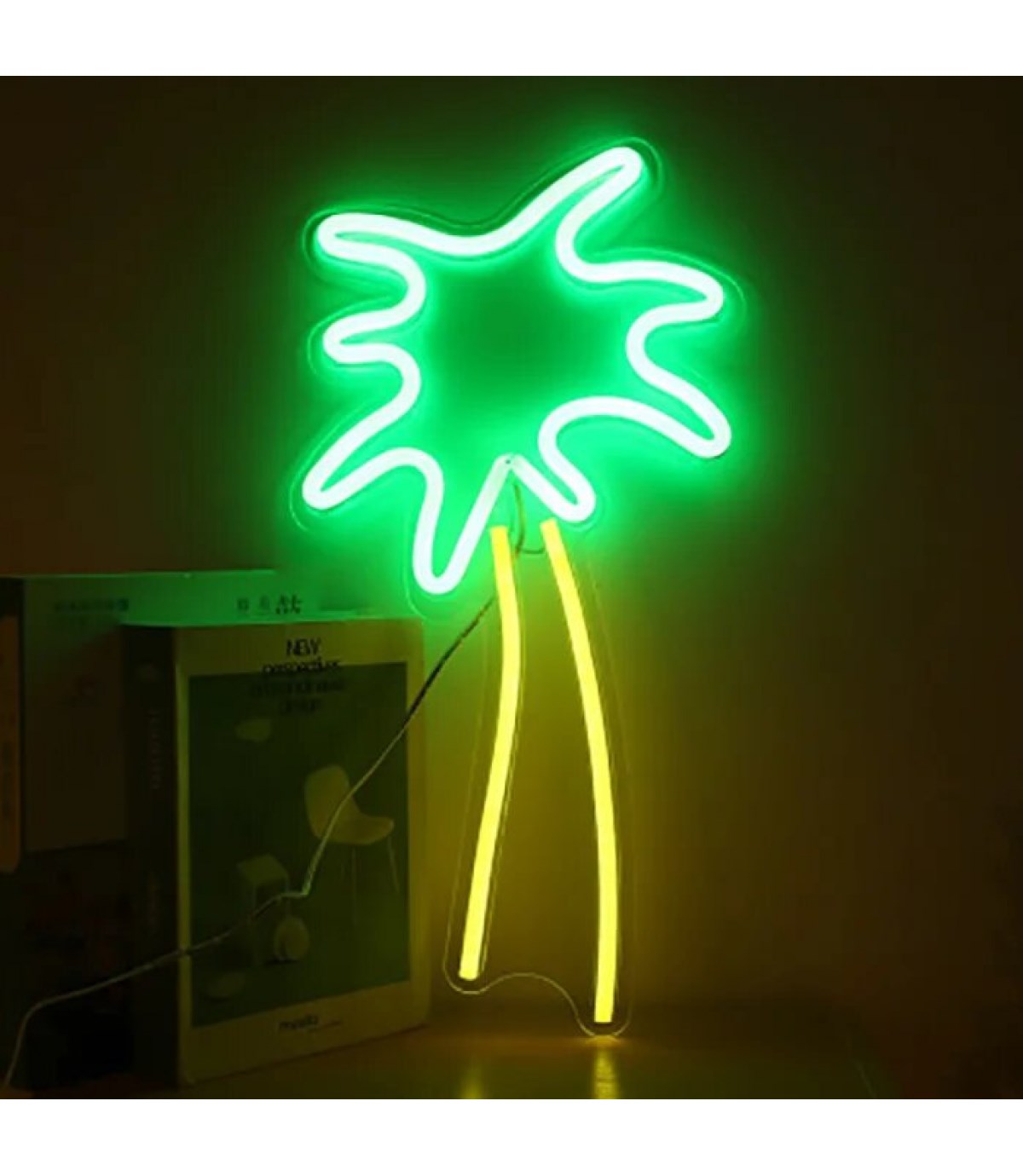 Neon led ağaç, palmiye temalı duvar süsleri, Doğum günü, dekorasyon odası, Bar, Ev, Parti, bitki