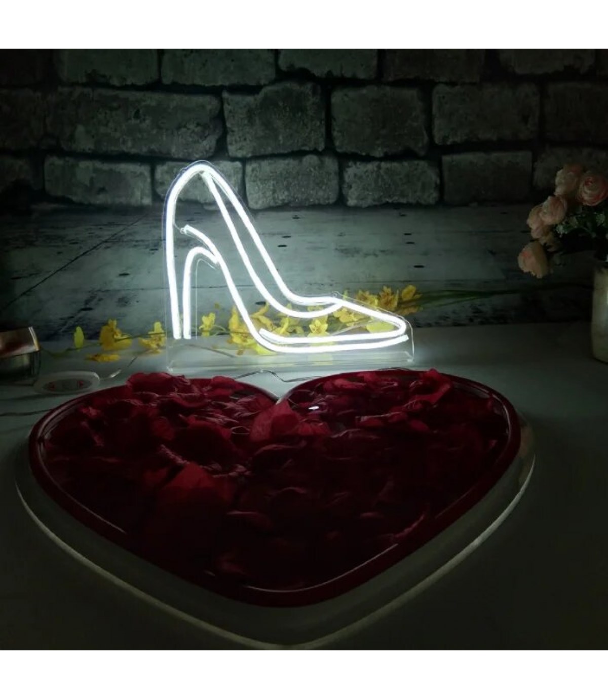 Neon led ayakkabı giyim temalı duvar askı, neon led pano dekorasyon odası, Ev, mağaza , studio