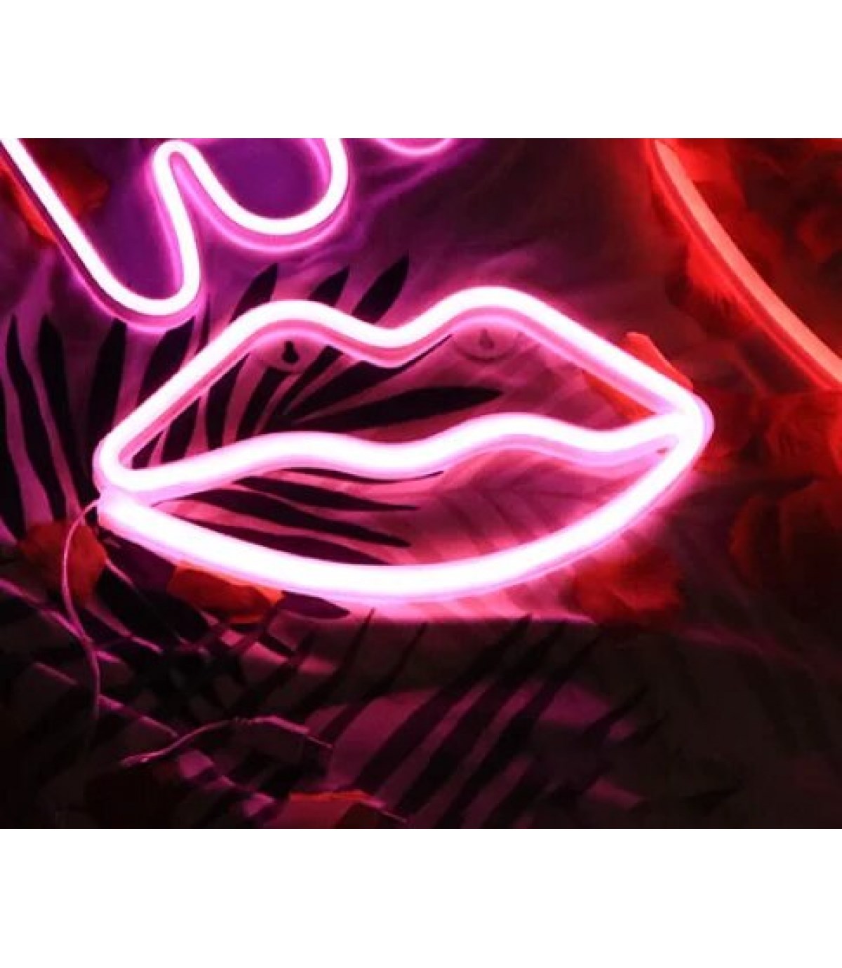 Neon led dudak temalı duvar süsleri, Doğum günü, dekorasyon odası, Bar, Parti, neon duvar dekoru