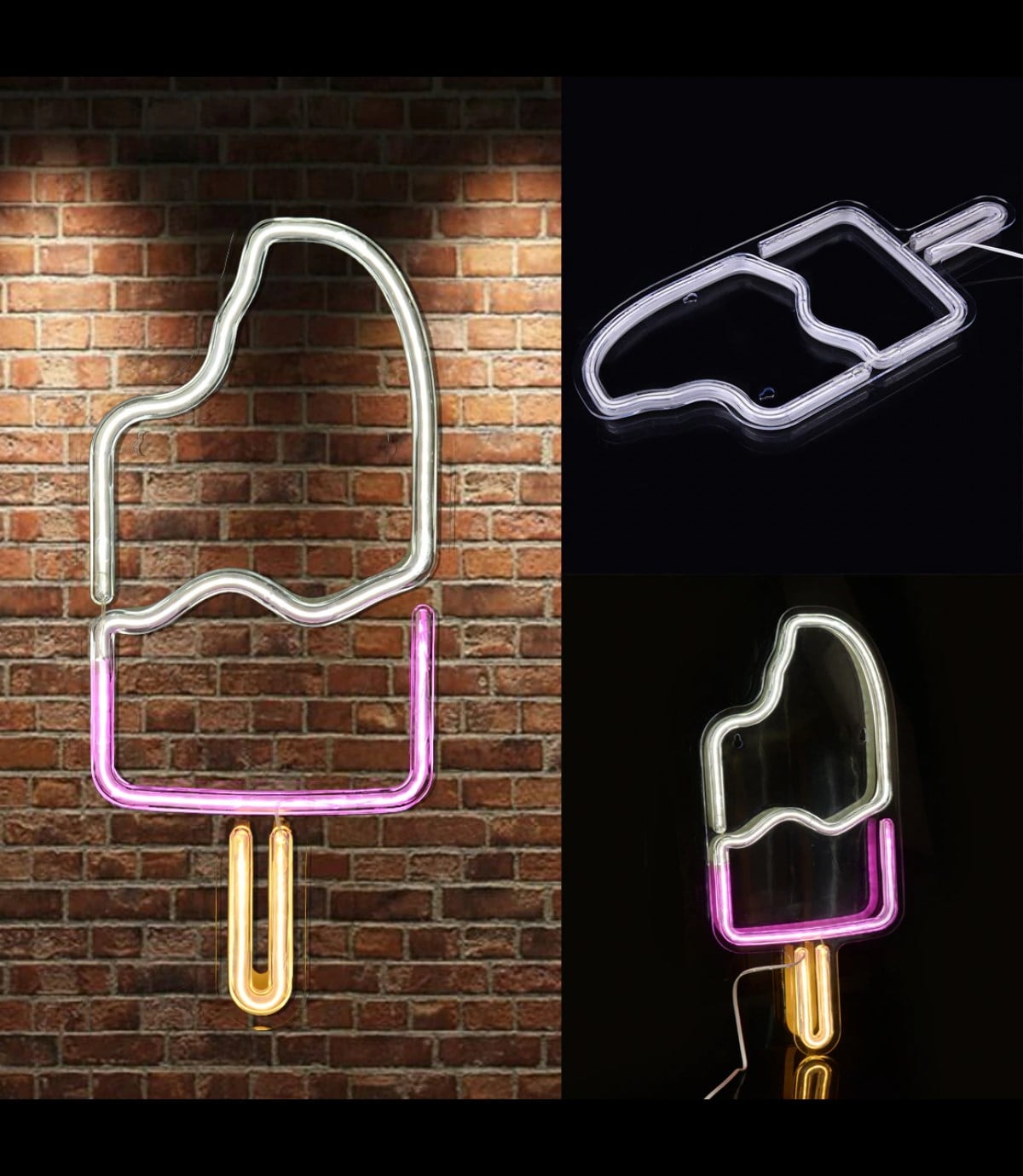 Neon led ışık dondurma temalı duvar süsü,dekoru, tabelası, bar, ev,restoran, market led neon dekoru